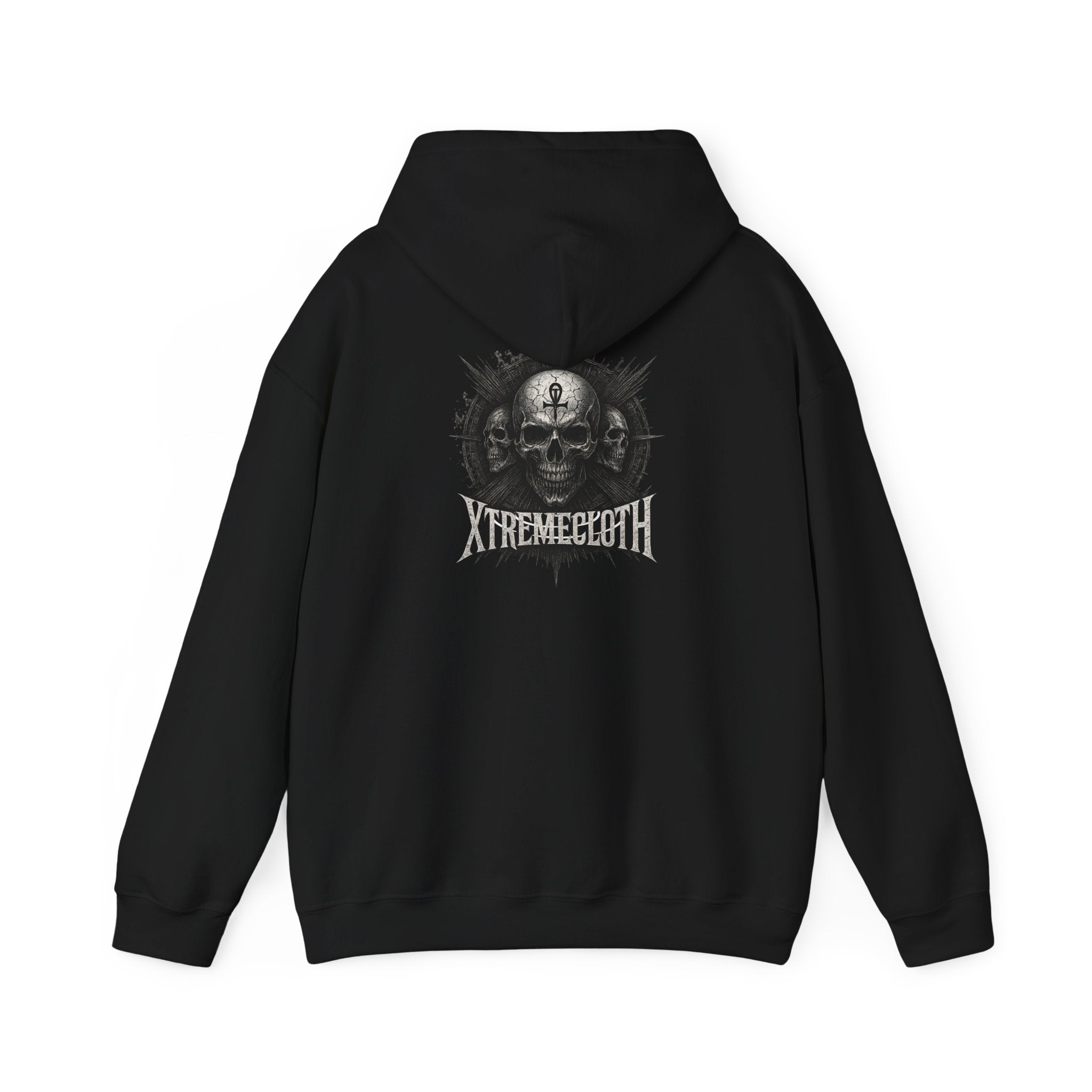 SKU-032- Skull Band Hoodie — "Xtremecloth" Graphic Heavy Blend Pullover