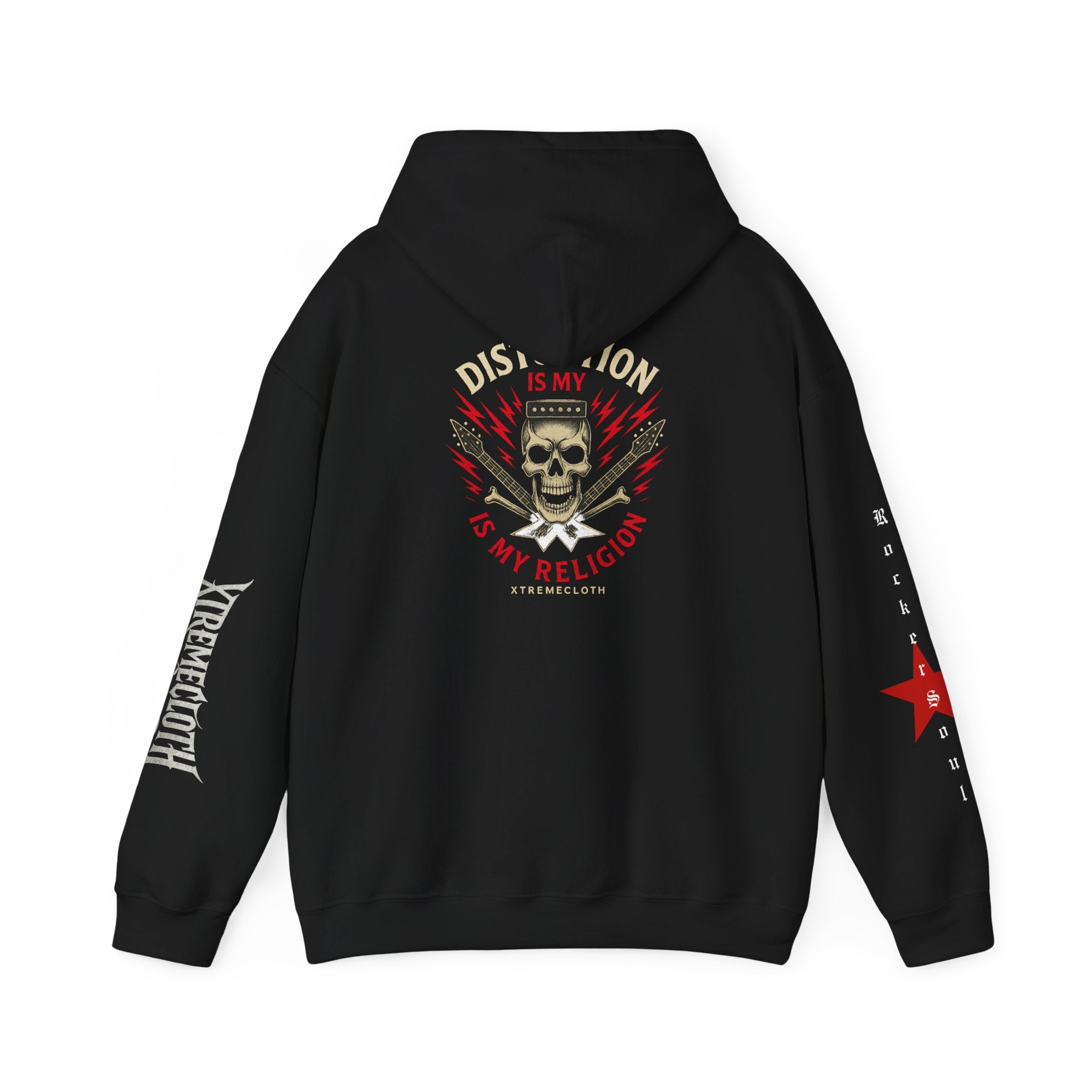 Distortion Is My Religion Hoodie — Skull & Guns Rock Pullover