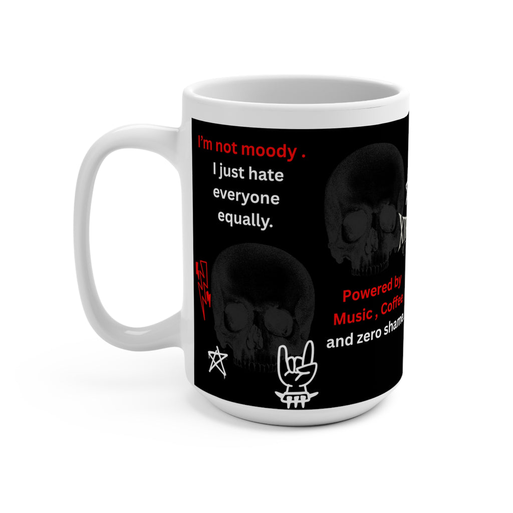 Skull Quote Mug — Gothic Coffee Cup with Edgy Sayings (15 oz)