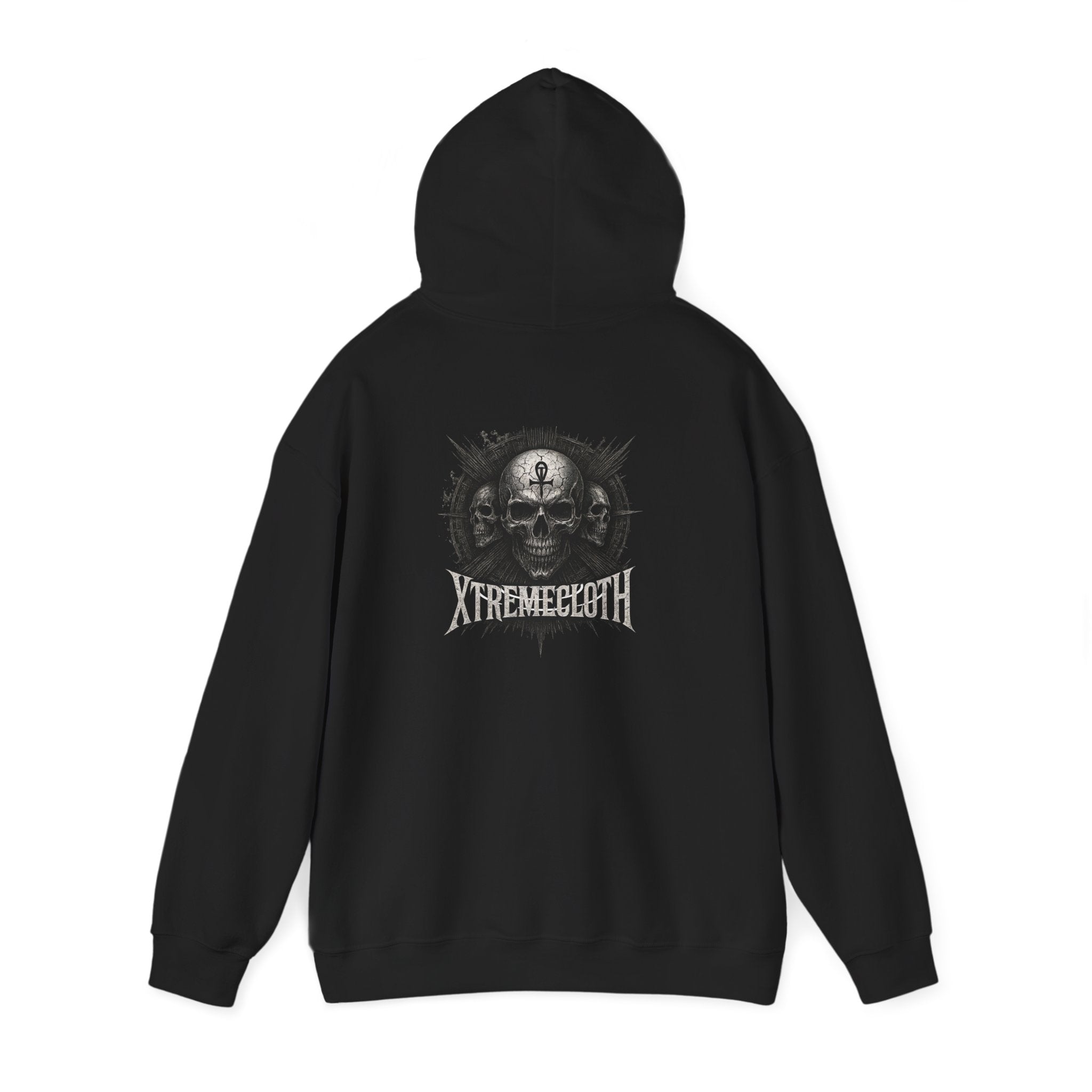 SKU-032- Skull Band Hoodie — "Xtremecloth" Graphic Heavy Blend Pullover
