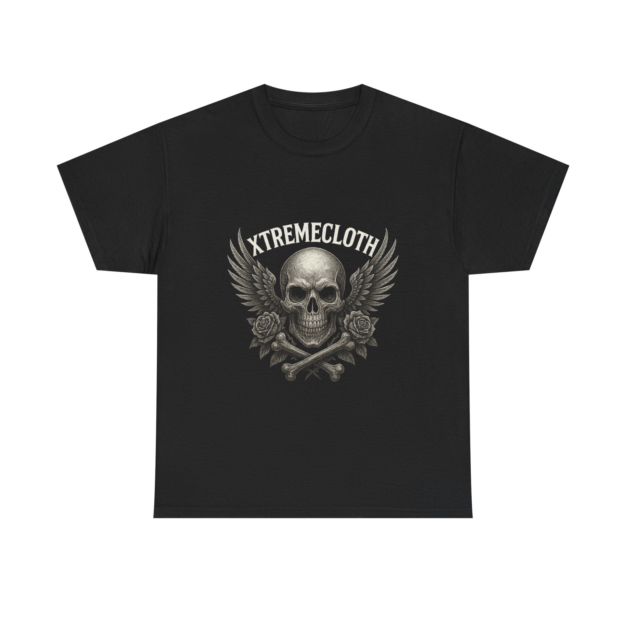 SKU-027- Skull with Wings -Unisex Heavy Cotton Tee