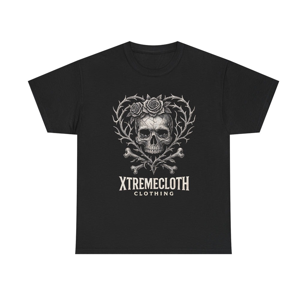 SKU-044- Skull & Roses Tee — XtremeCloth Gothic Skull T‑Shirt