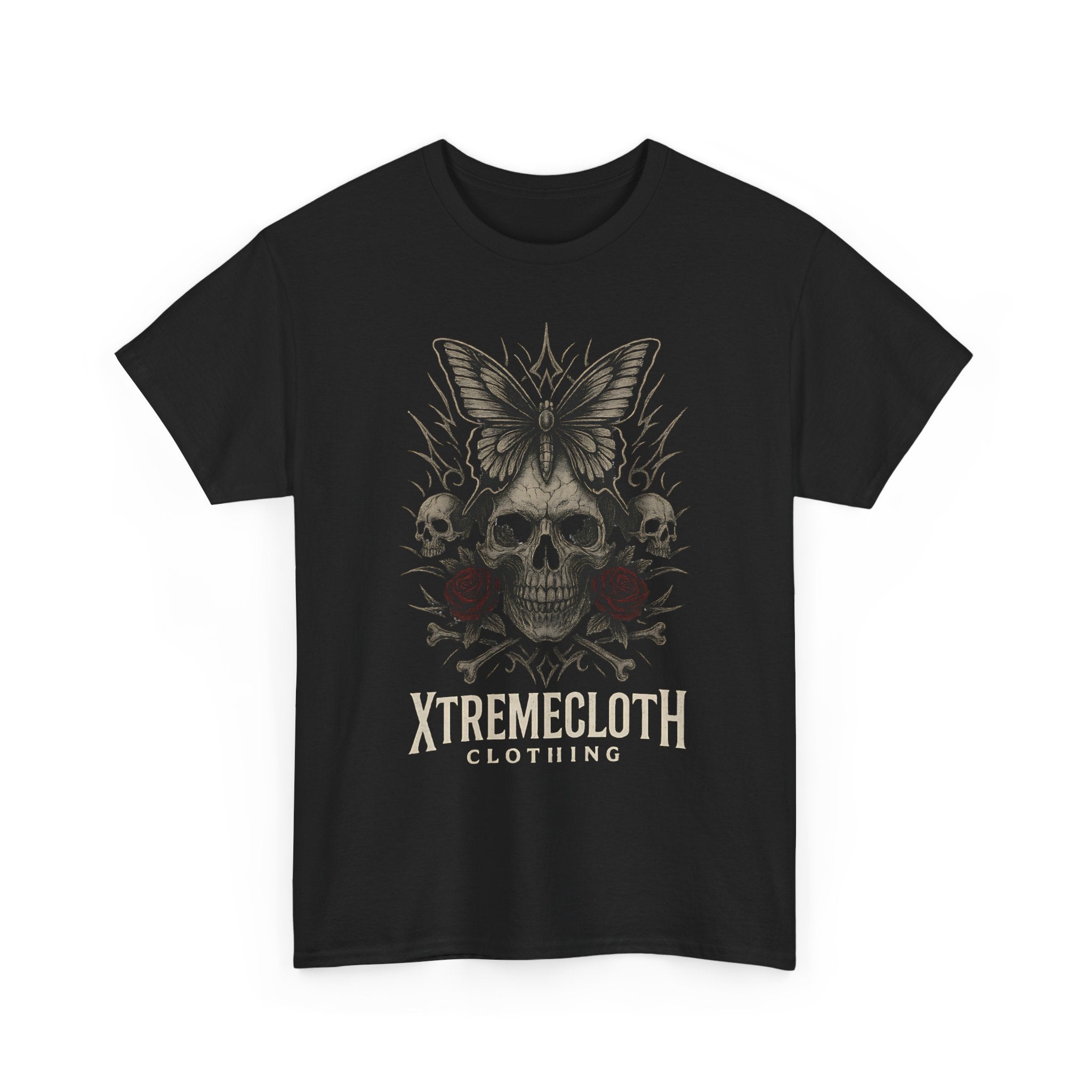 Butterfly and skull, Unisex Heavy Cotton Tee