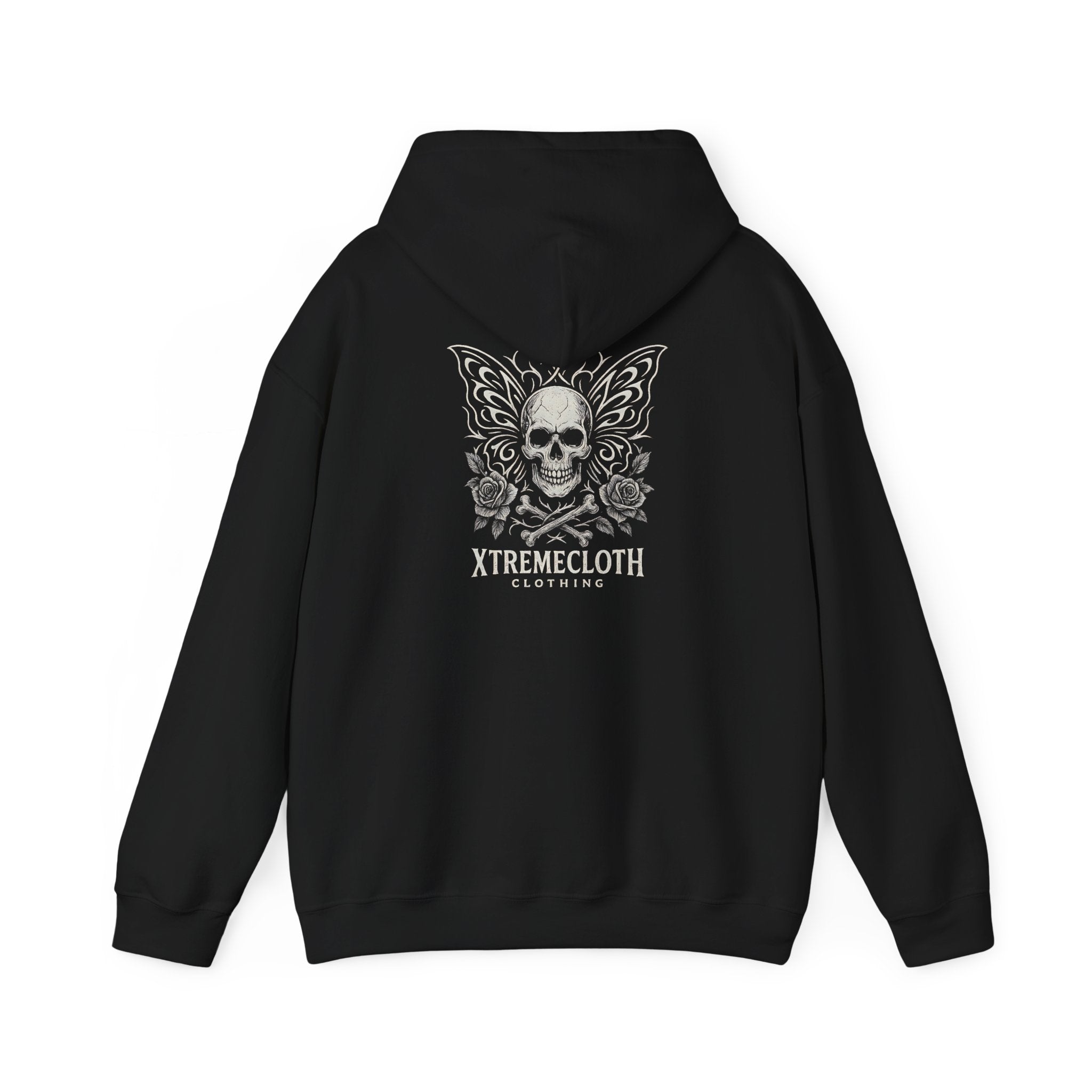 SKU-010 - Skull & Butterfly Hoodie — XtremeCloth Gothic Pullover