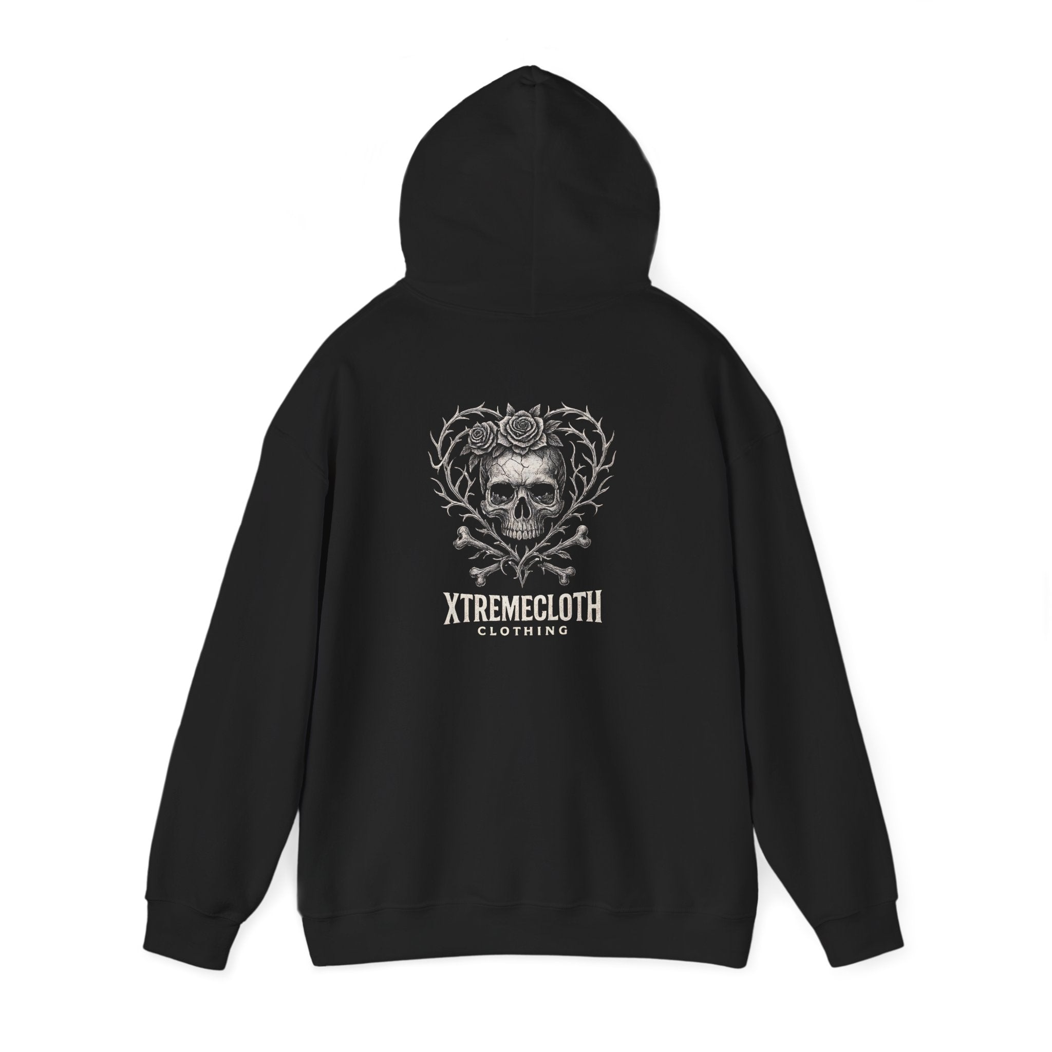 SKU-045- Skull Crest Hoodie – XtremeCloth Gothic Streetwear Pullover
