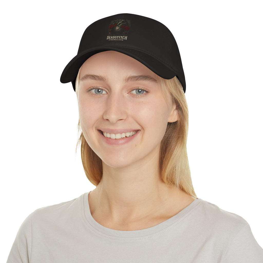 Deadstitch Tree Logo Baseball Cap — Gothic Heart & Roses Low Profile Hat