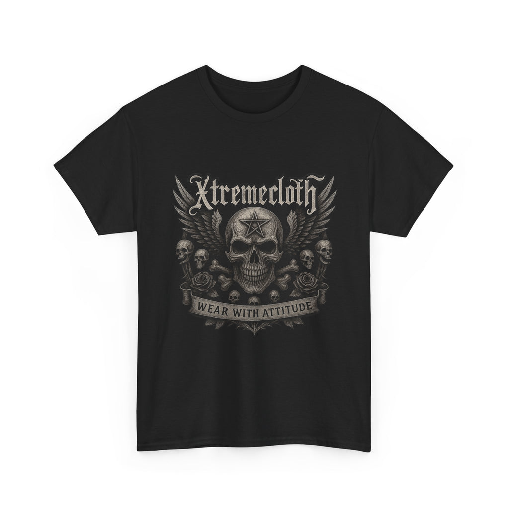 SKU-043- Skull Crest Tee — Xtremecloth 'Wear With Attitude' Rock T-Shirt