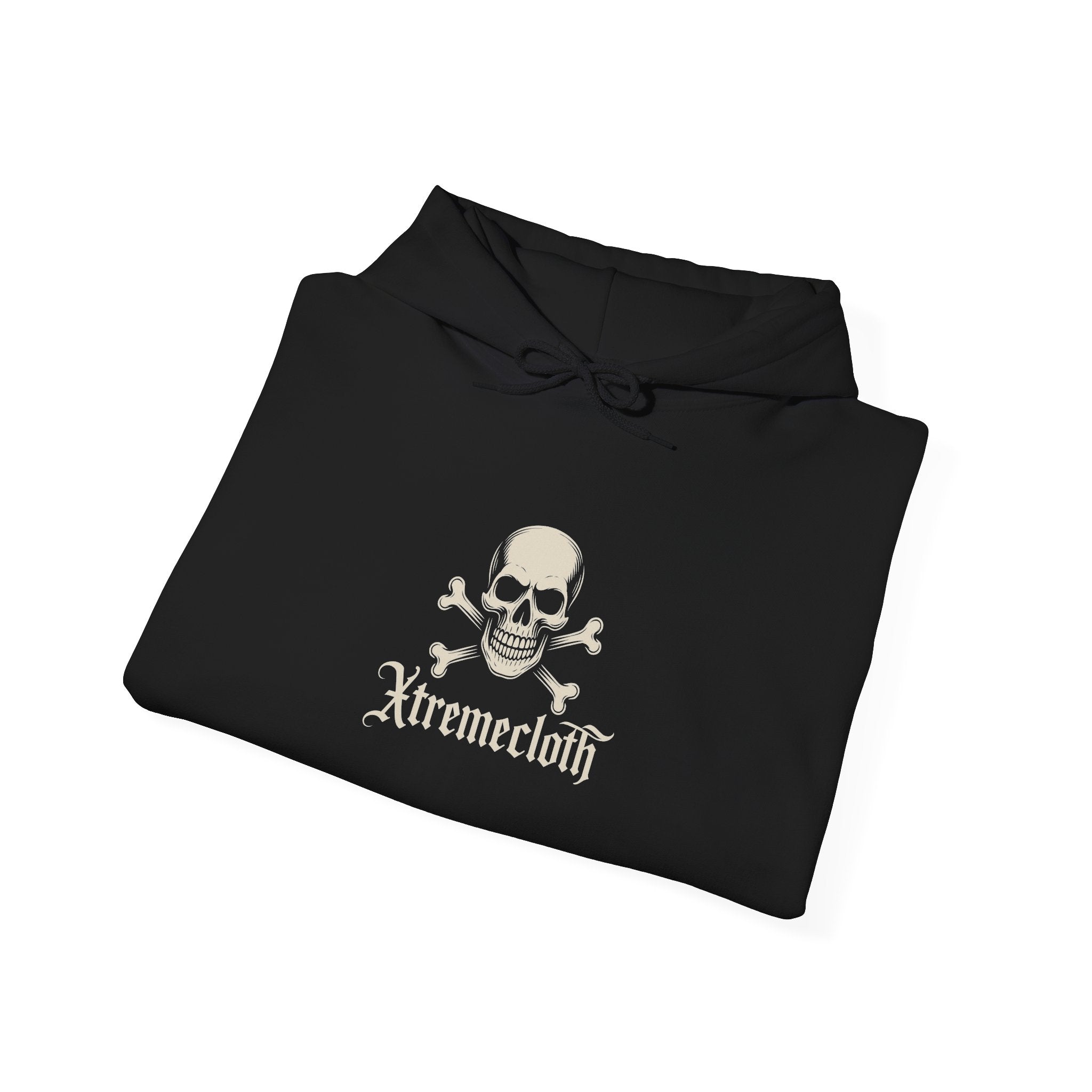 SKU-028- Skull & Wings Hoodie — Gothic Skull Rose Pullover with Xtremecloth Logo