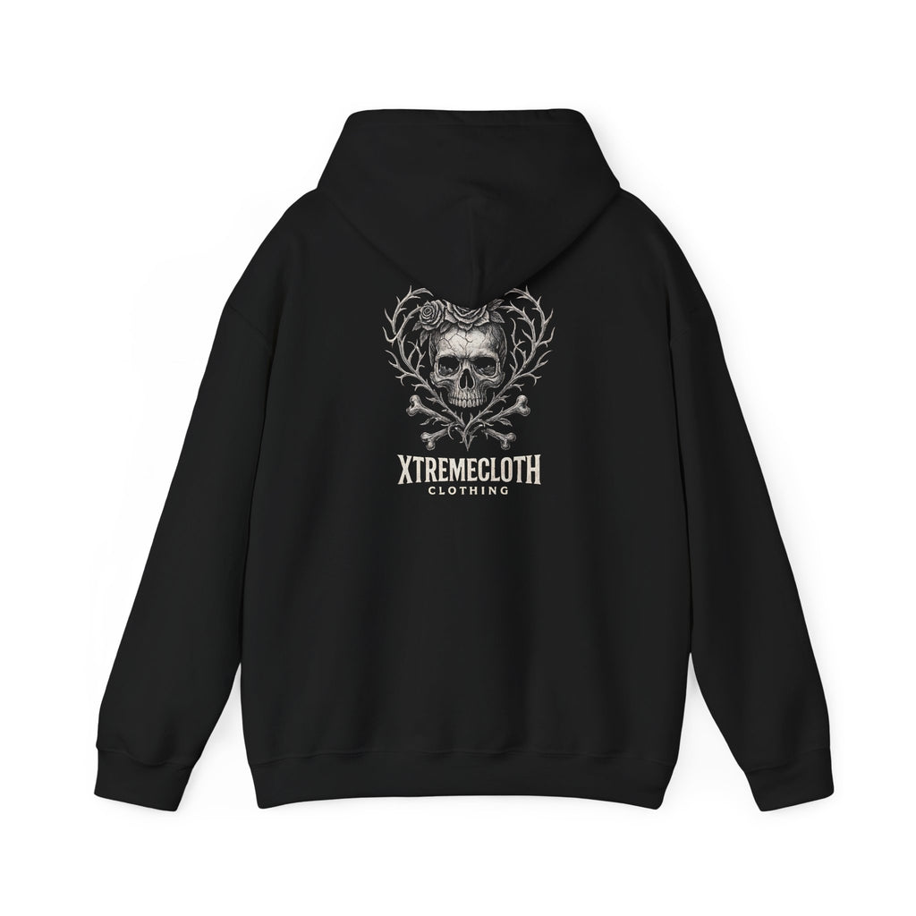 SKU-045- Skull Crest Hoodie – XtremeCloth Gothic Streetwear Pullover