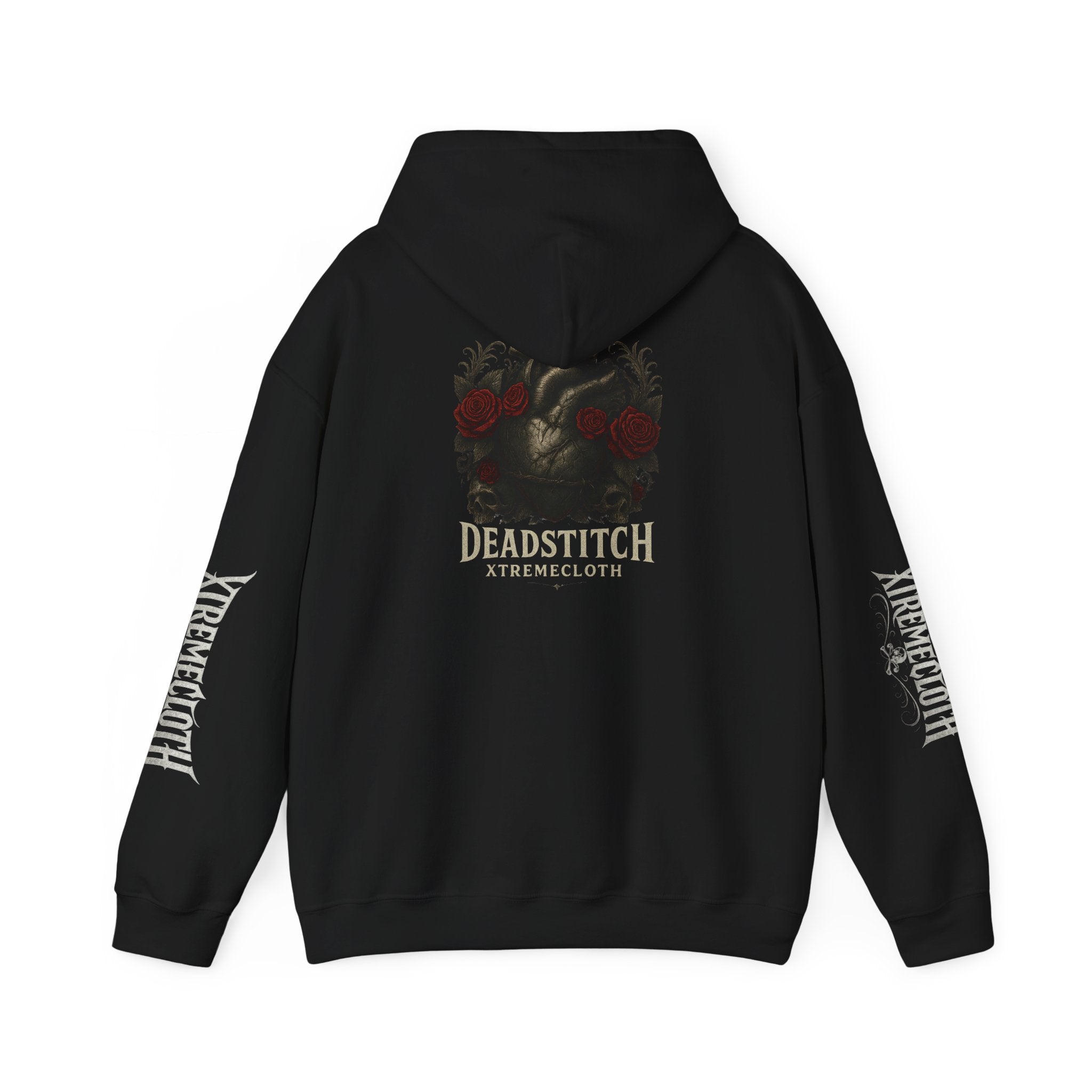 Deadstitch Skull & Roses Hoodie – Gothic Rock Pullover