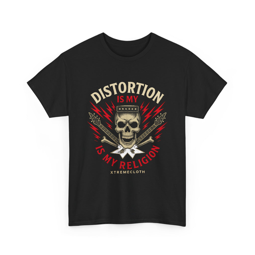 SKU-011 - Distortion Is My Religion T‑Shirt — Skull & Guitar Rock Tee