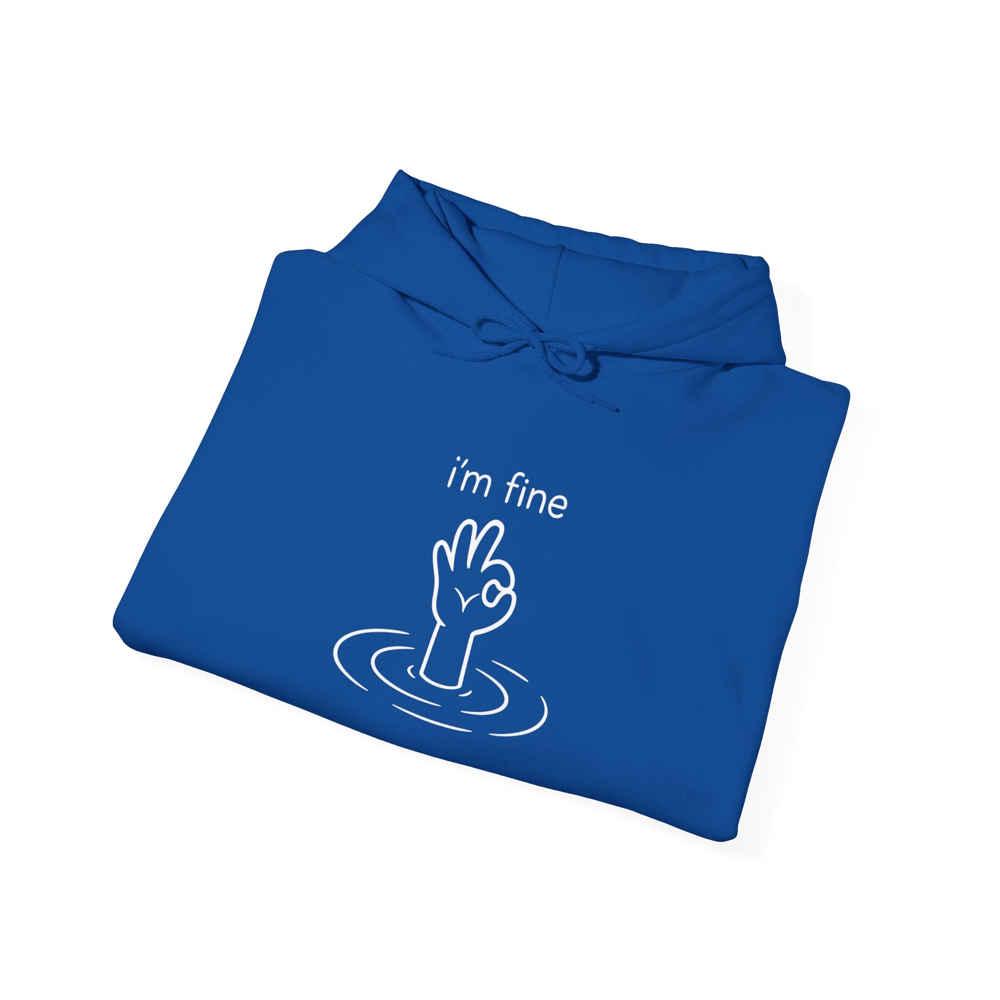 I'm Fine Drowning Hand Hoodie — Funny Mental Health Graphic Hoodie