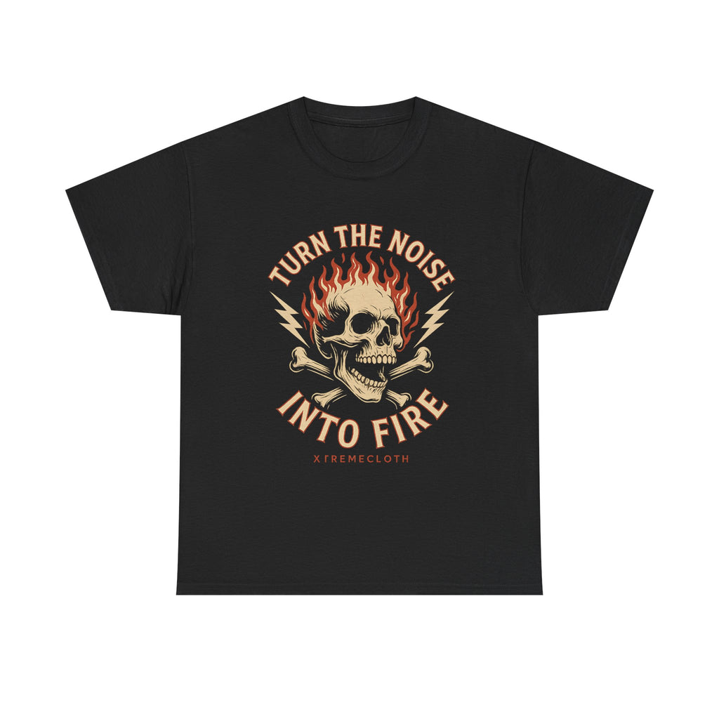 SKU-019 -Skull 'Turn the Noise Into Fire' Tee