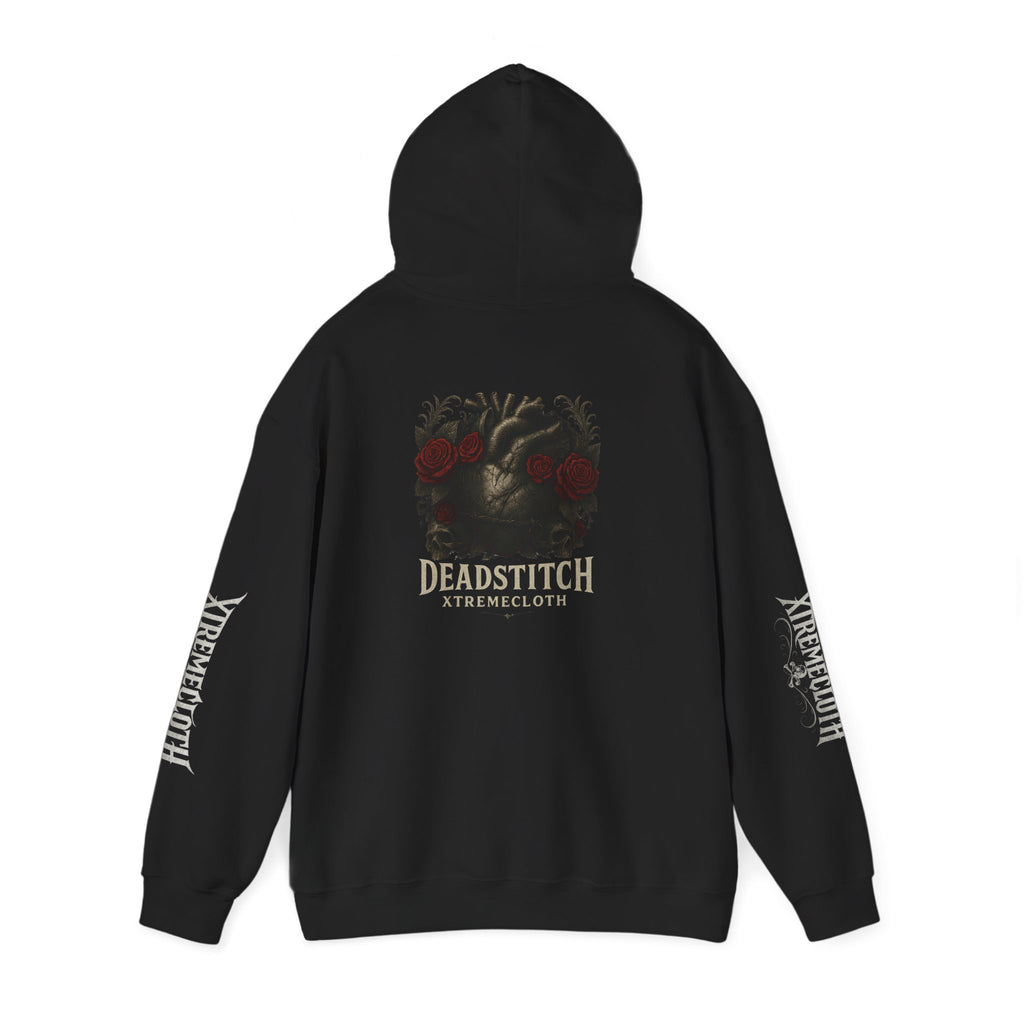 Deadstitch Skull & Roses Hoodie – Gothic Rock Pullover