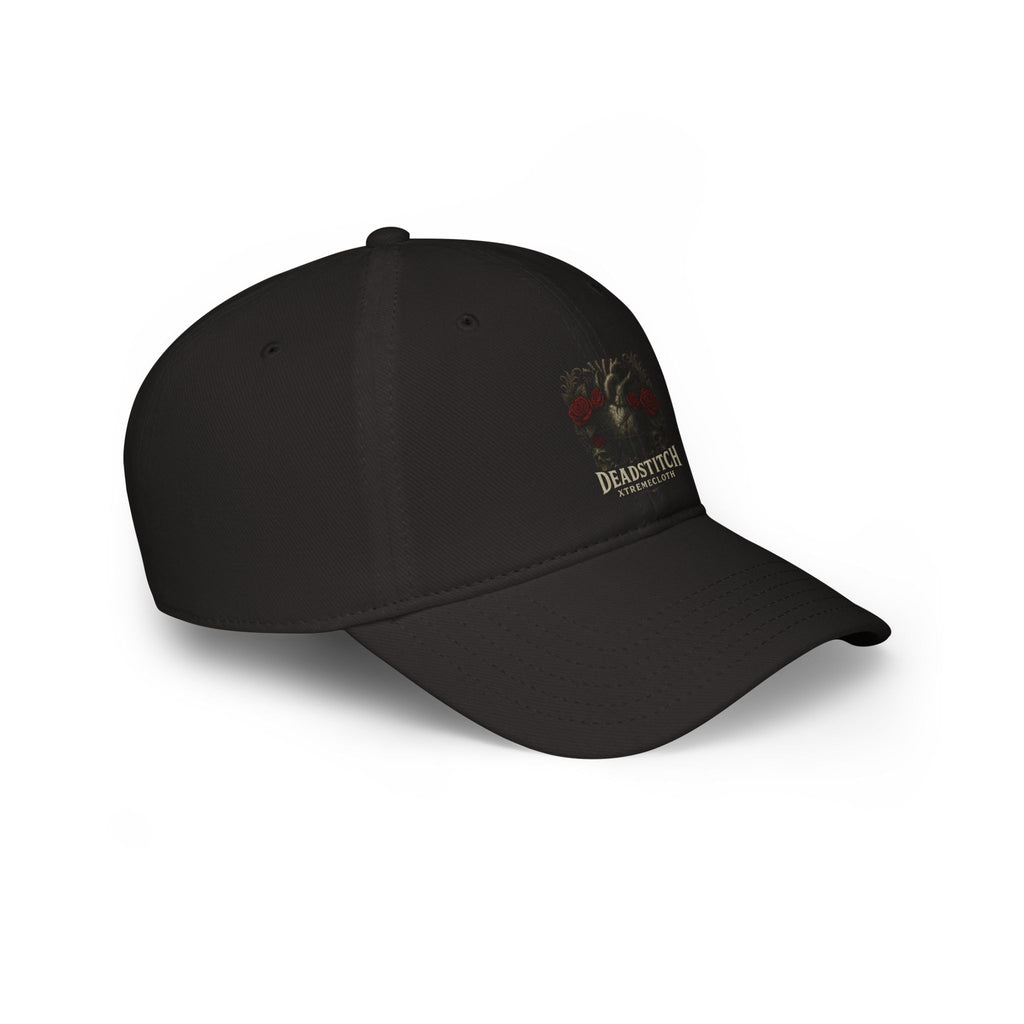 Deadstitch Tree Logo Baseball Cap — Gothic Heart & Roses Low Profile Hat