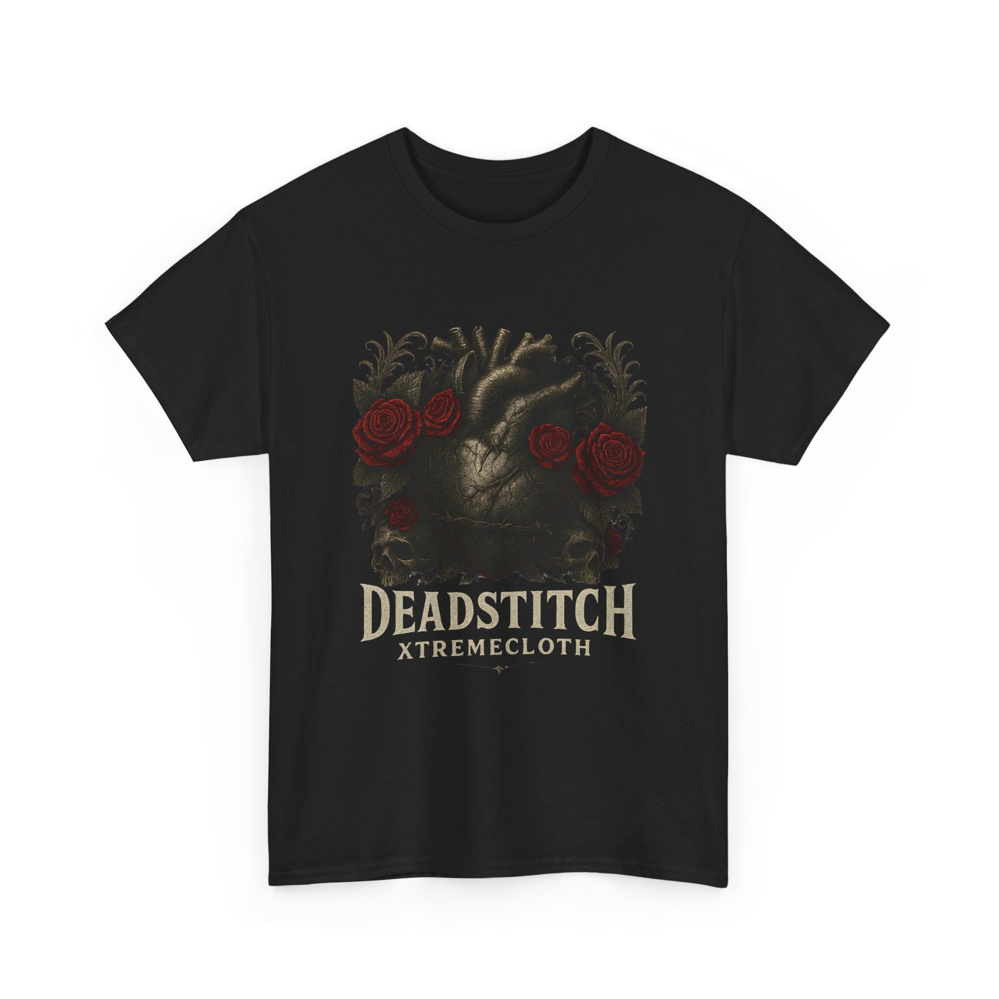 SKU 001 – DeadStitch Gothic Heart & Red Roses Skull Design by XtremeCloth