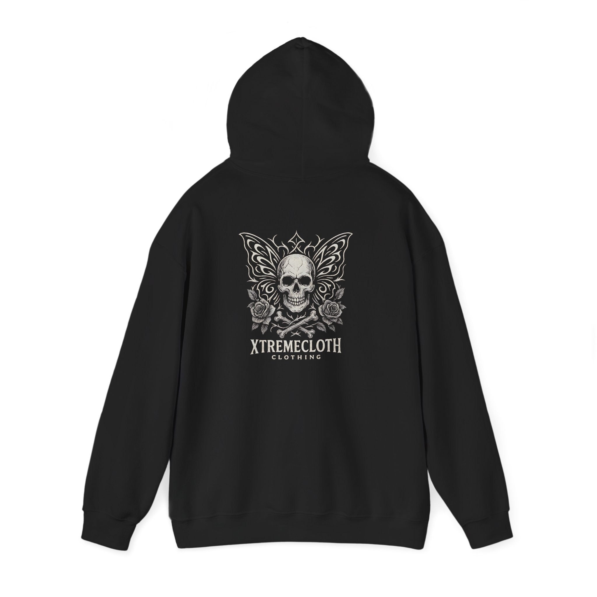 SKU-010 - Skull & Butterfly Hoodie — XtremeCloth Gothic Pullover