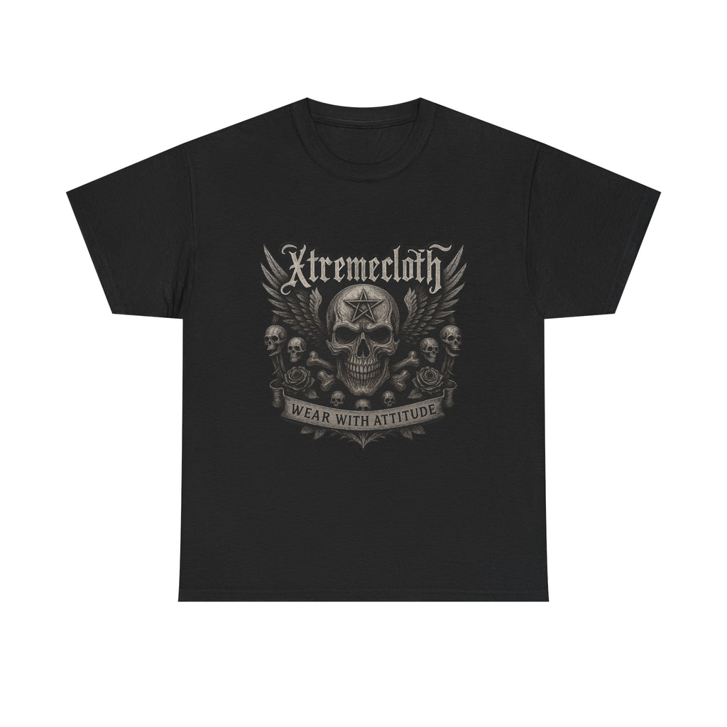 SKU-043- Skull Crest Tee — Xtremecloth 'Wear With Attitude' Rock T-Shirt