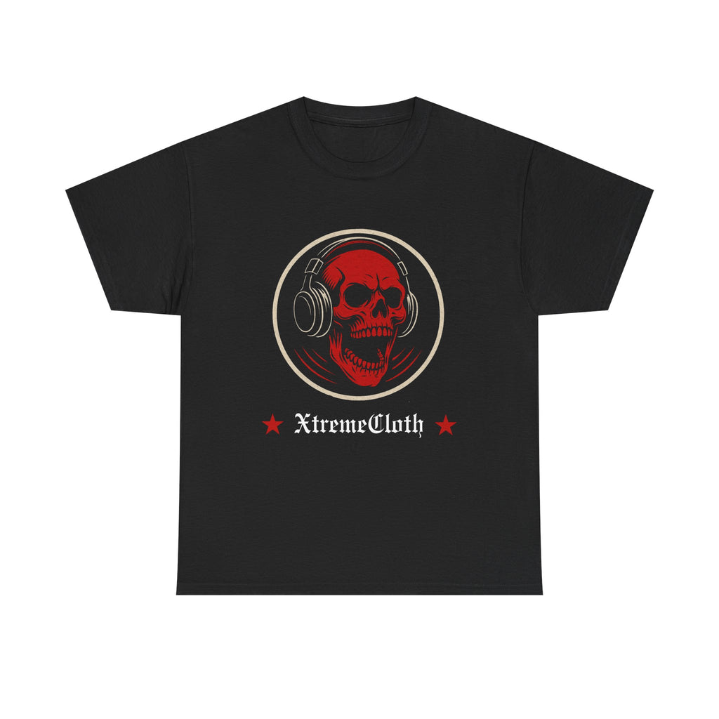 SKU-025- Skull Headphones Tee — Gothic Music Graphic T-Shirt