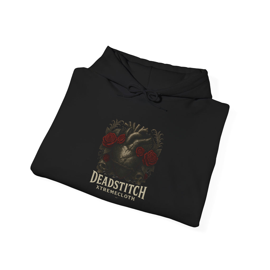 Deadstitch Skull & Roses Hoodie – Gothic Rock Pullover