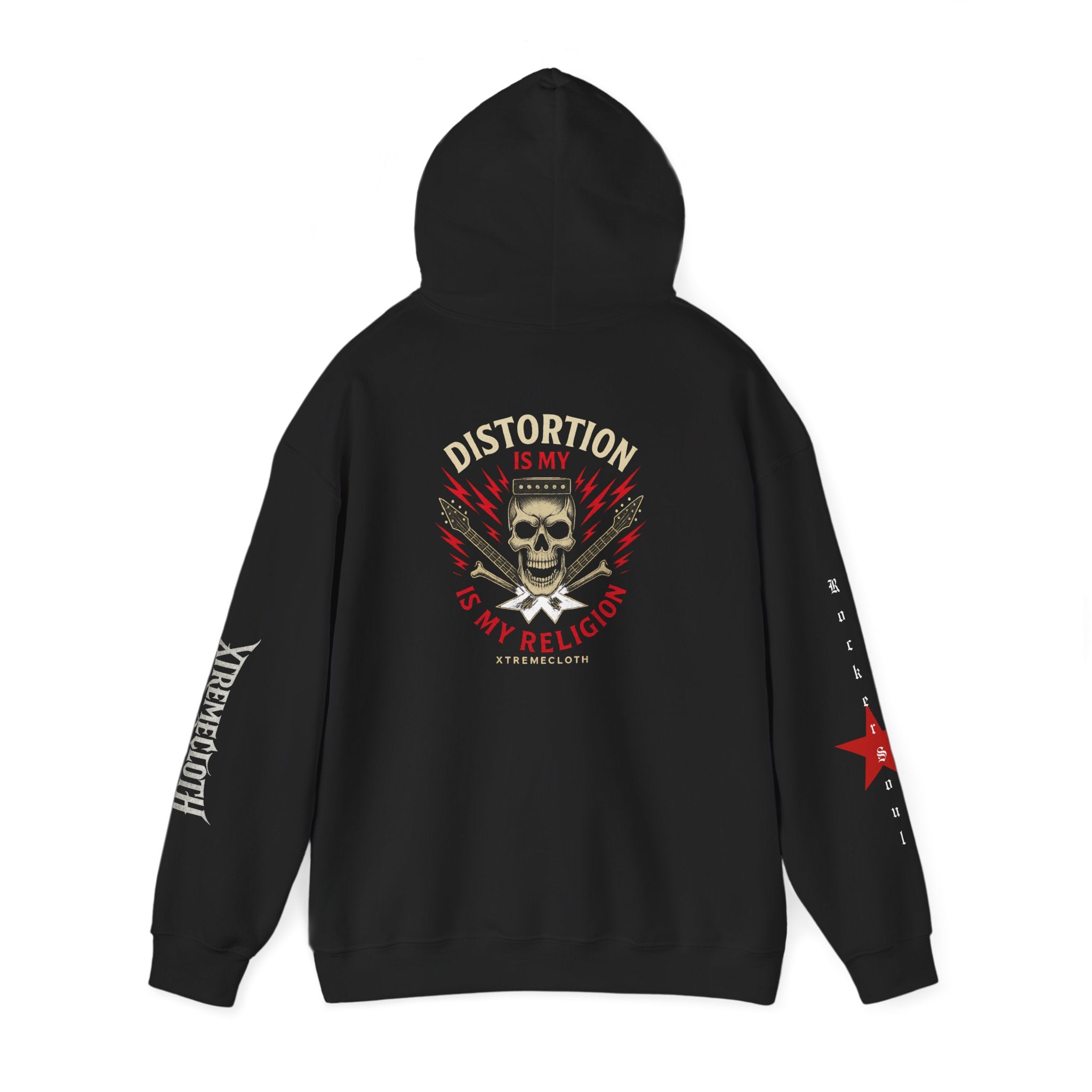 Distortion Is My Religion Hoodie — Skull & Guns Rock Pullover