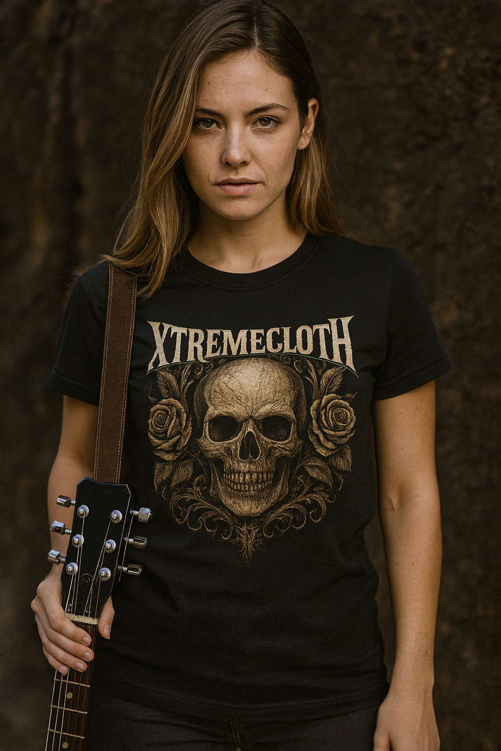 SKU-033- Skull & Roses Graphic Tee — Xtremecloth Gothic Band Shirt