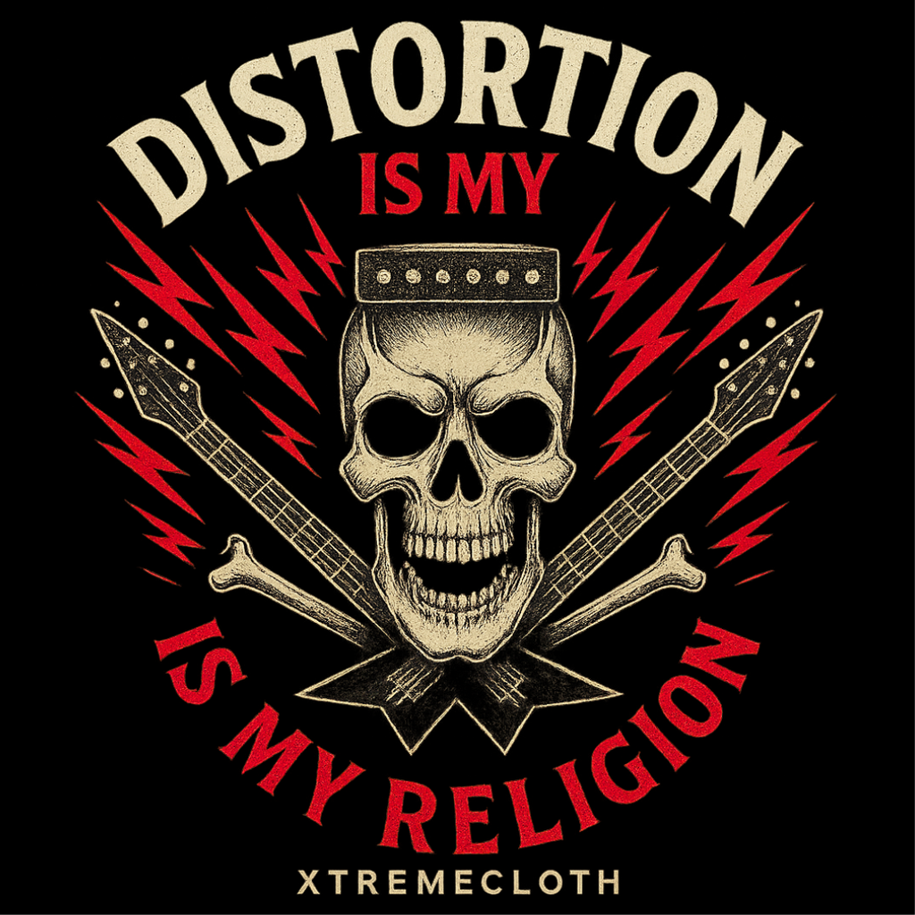 SKU-011 - Distortion Is My Religion T‑Shirt — Skull & Guitar Rock Tee