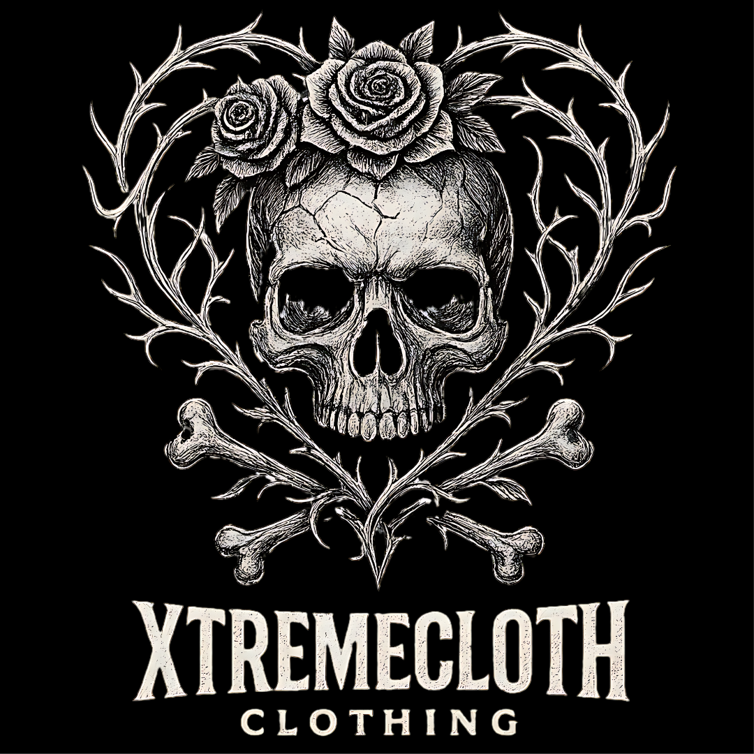 SKU-045- Skull Crest Hoodie – XtremeCloth Gothic Streetwear Pullover