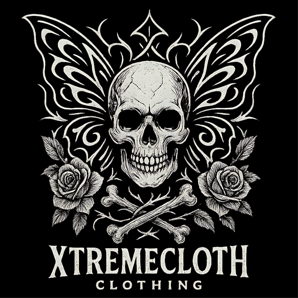 SKU-009 Skull & Butterfly T-Shirt — XtremeCloth Gothic Tee
