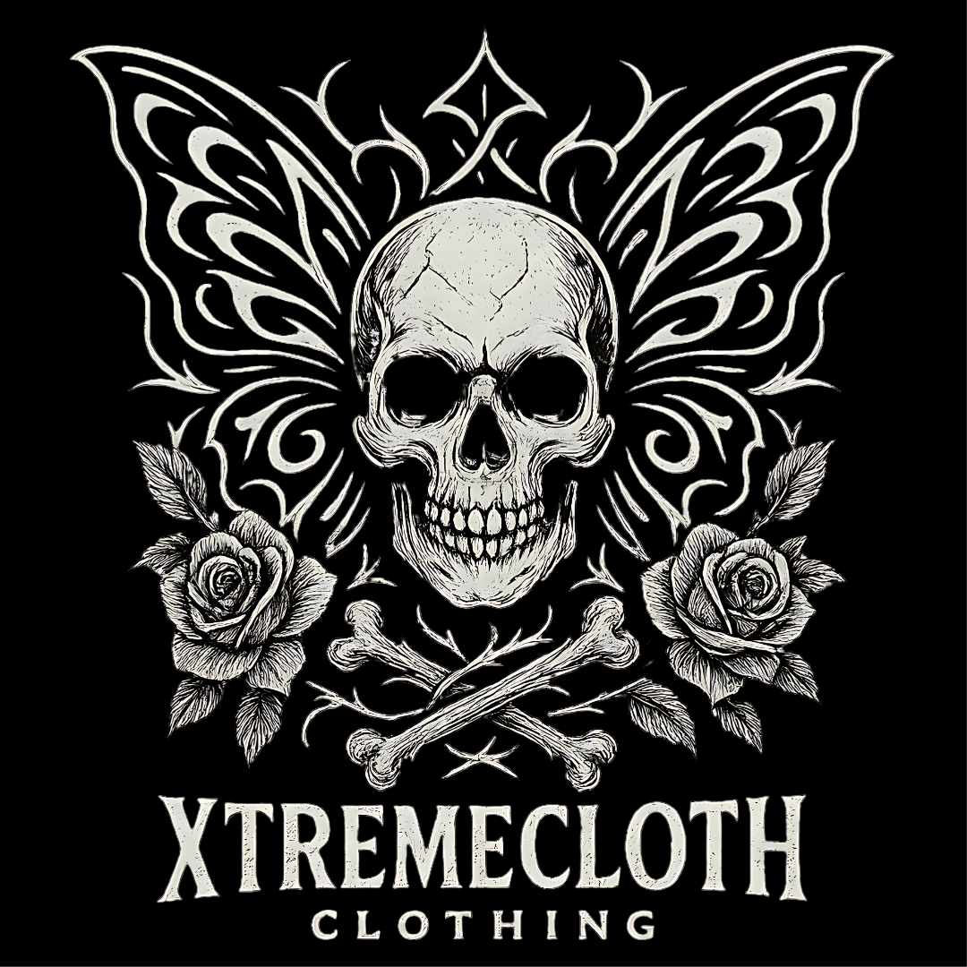 SKU-009 Skull & Butterfly T-Shirt — XtremeCloth Gothic Tee