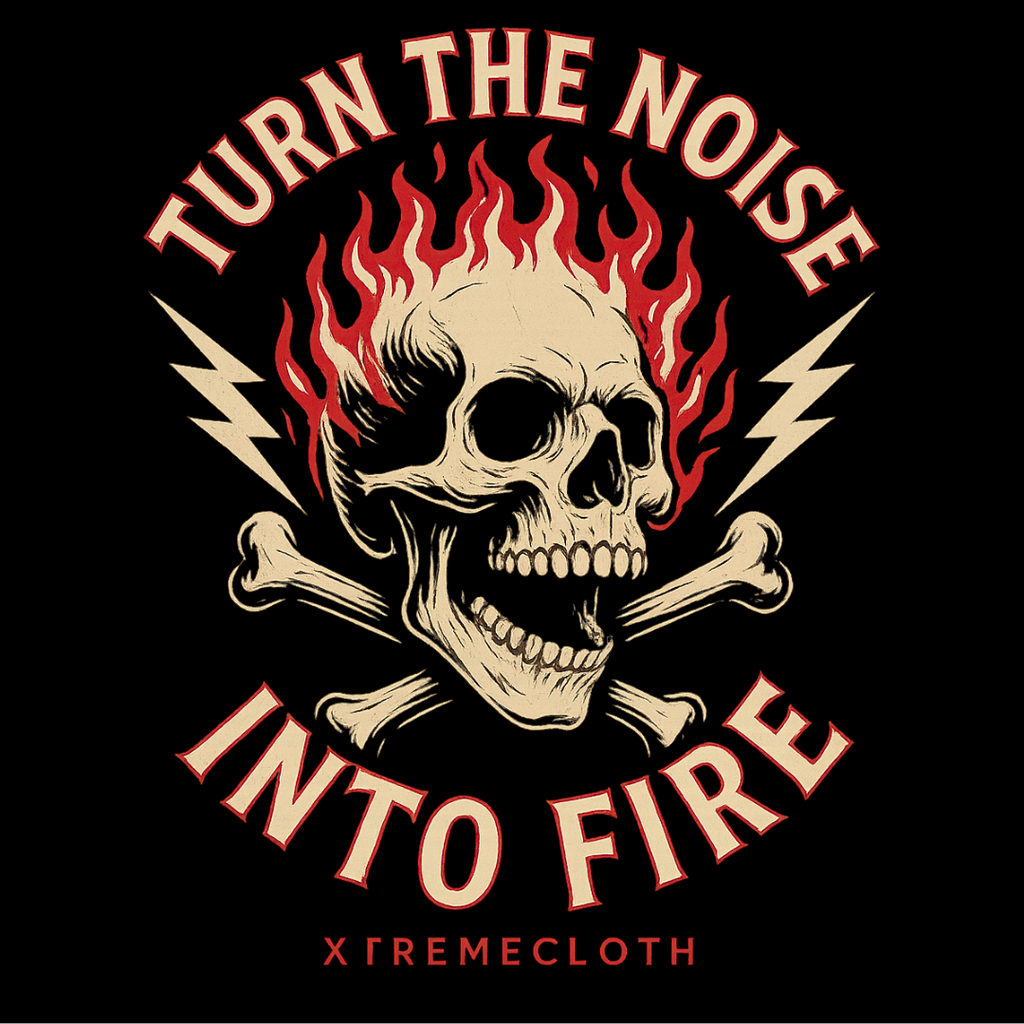 SKU-019 -Skull 'Turn the Noise Into Fire' Tee