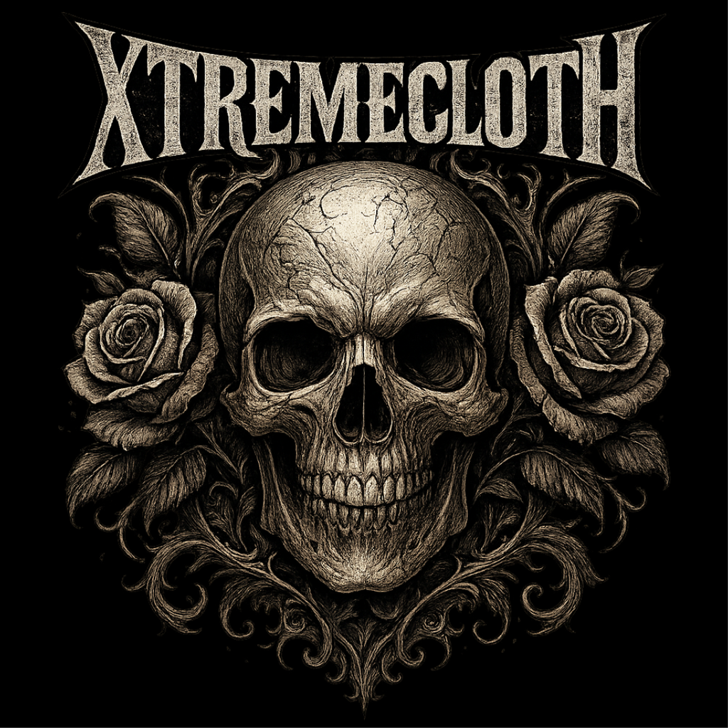 SKU-033- Skull & Roses Graphic Tee — Xtremecloth Gothic Band Shirt