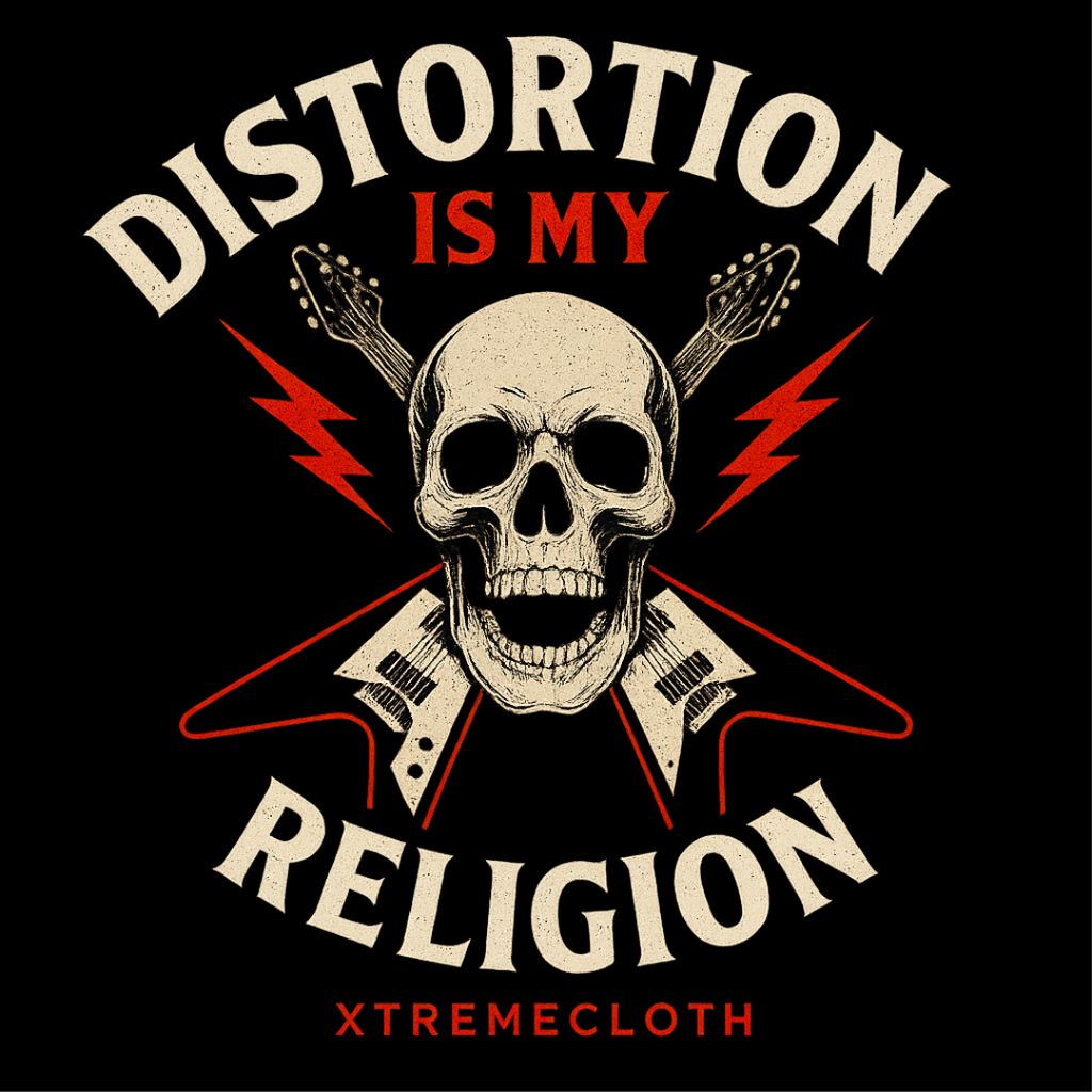 SKU-014- Distortion Is My Religion Skull Hoodie — Punk Rock Band Graphic Sweatshirt