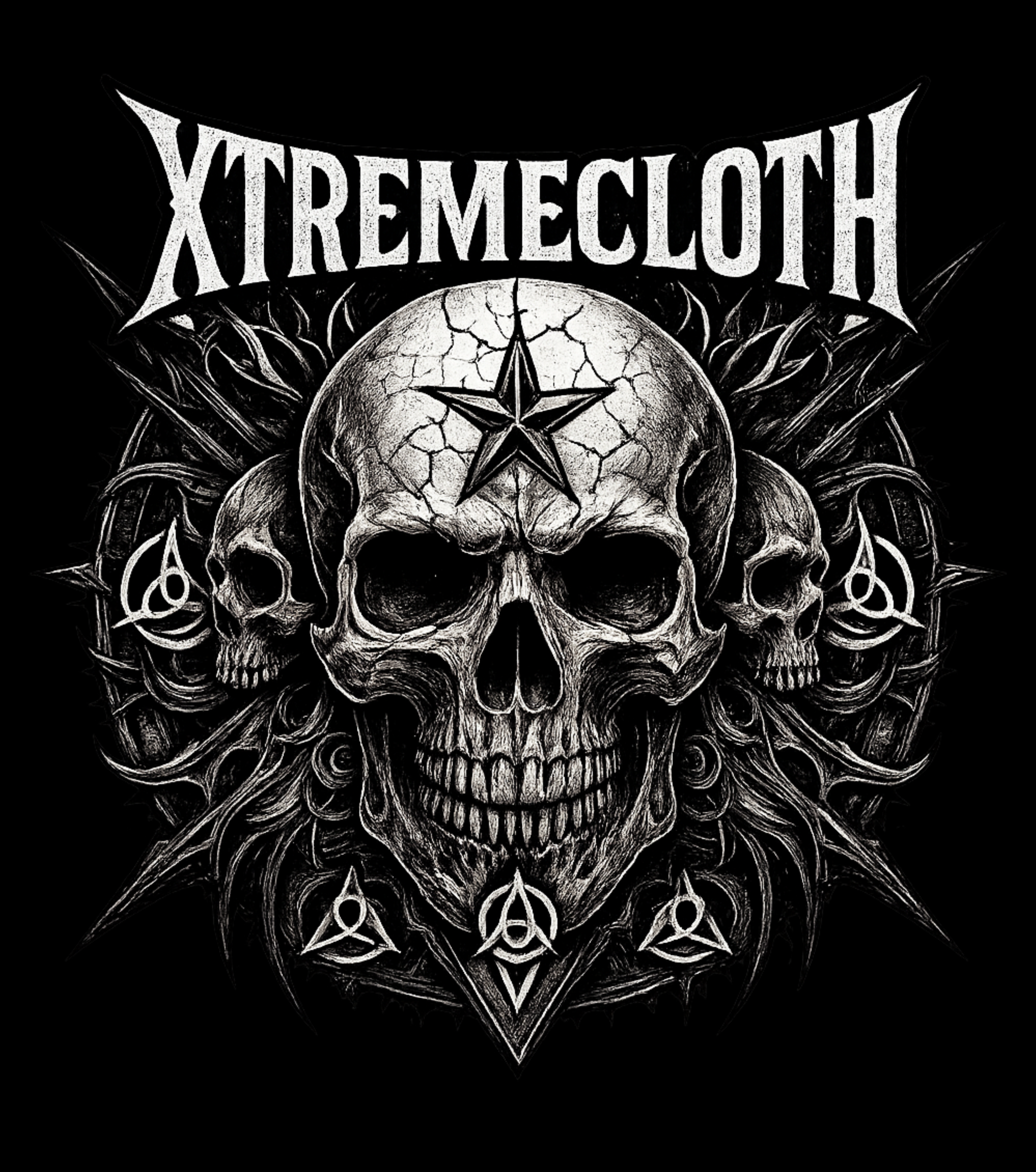 SKU-036 - Skull Hoodie 03 - XtremeCloth Gothic Skull Logo Pullover